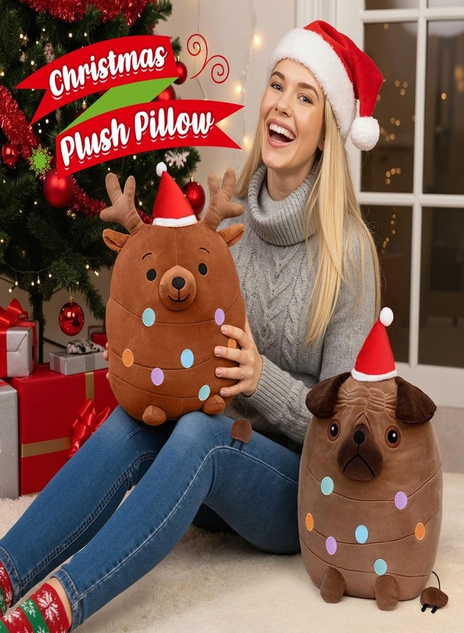 FunisFun Christmas Plush Pillow, Holiday Xmas Plush Stuffed Animal, Perfect for Secret Santa Gag Gift (Reindeer) - Image 5